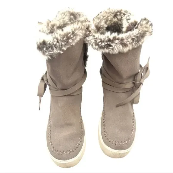TOMS suede leather gray boots women's size 6.5 - Picture 9 of 10